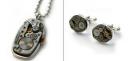 Cool Cufflinks and Pendant made of Gears