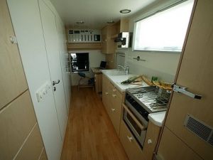 Camper Van which looks like a Dustbin Wagon Camper Van Kitchen
