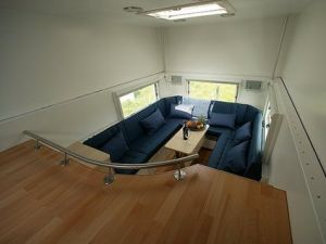 Camper Van which looks like a Dustbin Wagon Camper Van Lounge