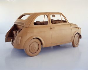 Cardboard Guy has Serious Talent Cardboard Fiat Side