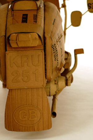 Cardboard Guy has Serious Talent Cardboard Moped Back