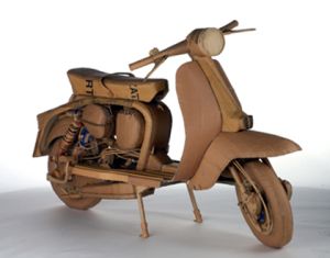 Cardboard Guy has Serious Talent Cardboard Moped