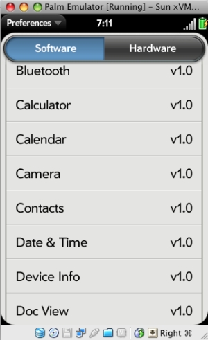 palmpre webos Palm Pre SDK WebOS Screen Shots