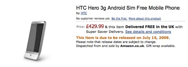 HTC Hero Coming to the UK on 15th July