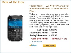 ATT Amazon Deal of day 300x224 Deal of the Day: Phones for 1 Cent on 2 Year Contract