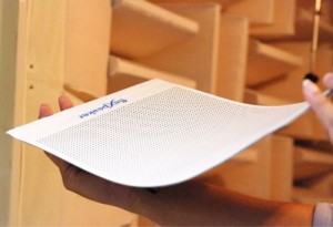 flexspeaker thin speaker 300x205 FleXpeaker   Thin Flexible Audio Speaker