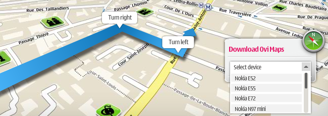 Nokia-Navigation Nokia Navigation Ovi Maps Brings Free Navigation to your Nokia Phone