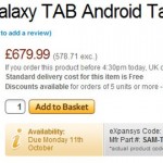 Samsung Galaxy Tab Price – £679.99 – Not Official