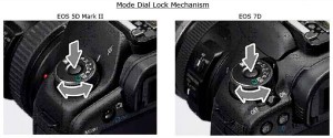 canon mode dial lock change 300x125 Canon EOS 5D Mk II and 7D Get Optional Locking Dial